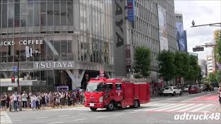 【PA連携】スクランブル交差点を緊急走行する２台の緊急車両