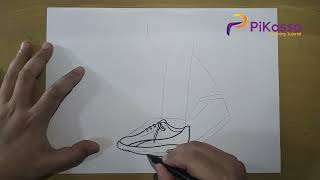 How to Draw a Running Shoes Easy step by step