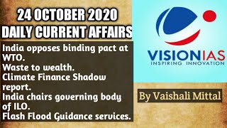 VISION IAS DAILY CURRENT AFFAIRS || 24 OCTOBER 2020 || UPSC CSE | STATE PCS ||