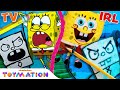 DoodleBob Drawing Comes Alive w/ SpongeBob and Patrick Puppets! | Frankendoodle | Toymation