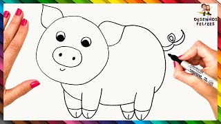 Como Desenhar Um Porco Passo A Passo 🐷🐖 Desenhar Porco Fácil