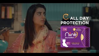 Niine Dry-Comfort- Ultra-Thin XL+ Sanitary Napkins for all-day protection.