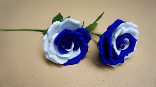 Cómo hacer Rosa - Flores de papel /hermosas Rosas de papel/FLOR DE PAPEL CREPE/manualidades