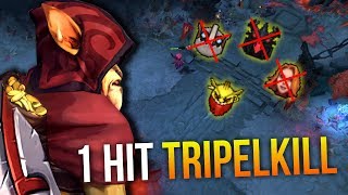 1 HIT TRIPELKILL - Bounty Hunter 2x Battle Fury 2x Divine Rapier by Waga 7.10 | Dota 2