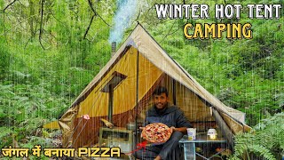 Hot Tent Camping in Rain India | Winter Rain Camping In Deep Forest | Tejas Camping