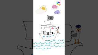 how to paint a pirate guard in cool colors , top video for kids #draw #kidsvideo #shorts #short