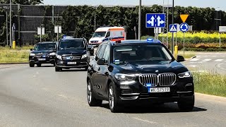 Secret Service escorting Polish Prime Minister on lights and sirens