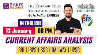 Current Affairs Analysis of 13 Jan 2022 In English | Kush Sir | BYJU'S Exam Prep