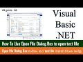 VB Guide 08 - How to use Visual Studio Open File Dialog box
