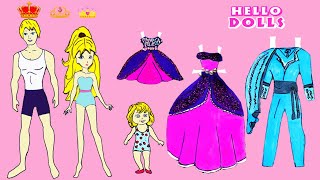 Family Dress Up Dresses For Princess Mother Daughter & Father Castle Dollhouse in Album