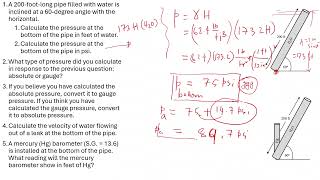 Pressure Head Potential Kinetic Energy Inclined Pipe | Updated Version in Description