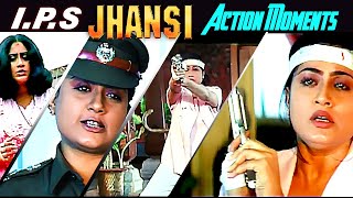 Every Fight And Action From IPS JHANSI | Hindi Dubbed South Scenes | Vijayashanti