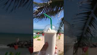 น้ำมะพร้าวนมสดปั่นริมชายหาดpmy | Coconut milk - street food #ของกินระยอง  #shorts  #หาดแสงจันทร์