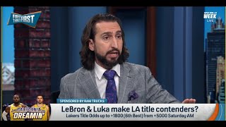 FIRST THINGS FIRST | Nick Wright CONFIDENT Los Angeles Lakers Are CONTENDERS With Luka And Lebron