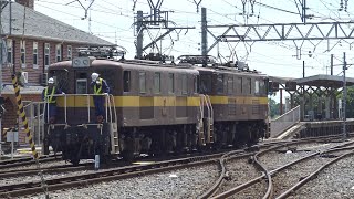 【4K】三岐鉄道三岐線　ED455号機+ED457号機　東藤原駅入換