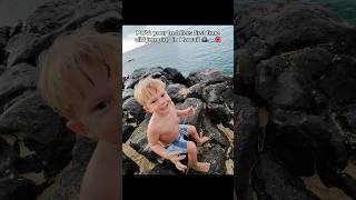 POV: your toddlers’s first time cliff, jumping in Hawaii 🪨🌊🌺