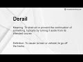 derail meaning