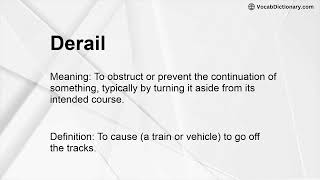 Derail Meaning