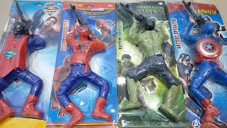 unboxing superhero toys spiderman hulk superman captain america