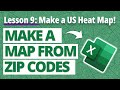 How to Make a US Heat Map in Excel with Zip Code Lists! 🗺️ [Lesson 9 of 11]