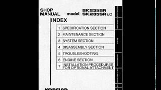 Kobelco SK235SR and SK235SR-LC Excavator Service Manual