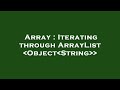 Array : Iterating through ArrayList  Object String