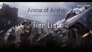 BDO Arena of Arsha PvP Tier List - 2v2, 3v3 (Pre-Reworks)