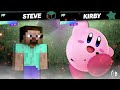 Super Smash Bros Ultimate Amiibo Fights  – Request #25765 Steve vs Kirby