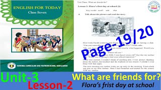 class 7 english unit 3 lesson 2 page 19,20 2025 || english class 7 page 19/20 lesson 2 ||