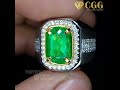 Bisa COD Cincin Batu Zamrud Natural Green Beryl Colombia