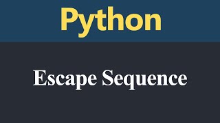 Escape Sequence in Python (Hindi)