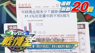 11月外銷訂單13黑全年衰退定了 蔡英文喊經濟好騙很大？ TVBS戰情室藍綠政策大論辯 20191222