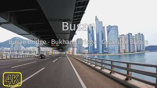 [4K]Drive in Busan, Korea l Busan Bridge-Bukhang Bridge-Gwangan Bridge