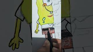 drawing spongbob in cartoon side!♡ little pixel ♡