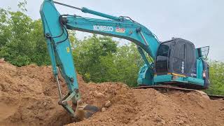 จัดเต็มอุ้มหน้าดินสวย kobelco sk235sr yg06 ชมไปบ่นไป excavator