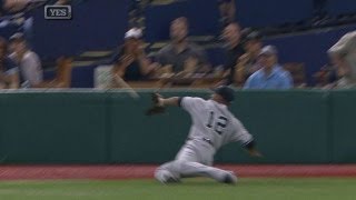 NYY@TB: Wells makes a terrific diving grab in left