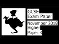 Edexcel GCSE Maths November 2018 3H Exam Paper Walkthrough