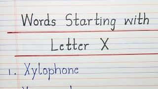 Words Starting with Letter X