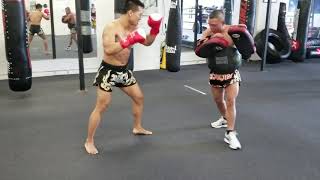 Muay Thai Pad Work with Ajahn Suchart at old Siam No. 1 location on Lansdowne.