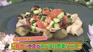 【KTN】  豚肉とナスのさっぱり野菜ソース【マルっと！お役立ち よかよーごはん】