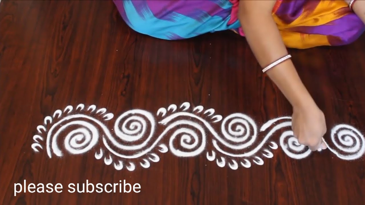 Chain Style Kalka Alpona Design Rangoli Mukesh Arts