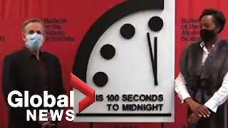 Doomsday clock remains at 100 seconds to midnight, scientists warn