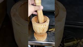 ASMR BEST SATISFYING SOUND WOODEN MORTAR AND PESTLE #shorts #short #wooden #satisfying #asmr #shorts