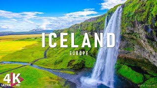FLYING OVER ICELAND (4K UHD) - Calming Lounge Music With Scenic Relaxation Film To Relax In Lobbies
