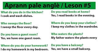 Aprann pale anglè / Leson #5 What do you do in the kitchen? = Kisa ou fè nan kwizin nan?