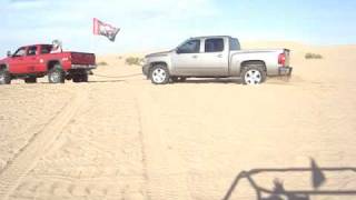 02 DURAMAX PULLING OUT A 08 CHEVY CREW CAB GLAMIS THANKSGIVING WEEKEND 08