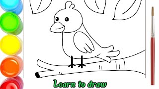 Drawing Birds step by step for kids | Рисование птиц для детей | Menggambar burung untuk Anak-anak