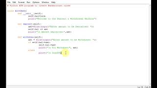 Python ATM program to create Bankaccount class