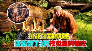 求生一加一Dual Survival Season：在雾林荒野求生，连续饿了3天，挖出大老鼠烤着吃！