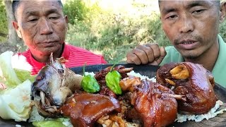 Eating Pork Leg|Fish Head|King Chilly & Organic Veg||Mukbang with my Brother||